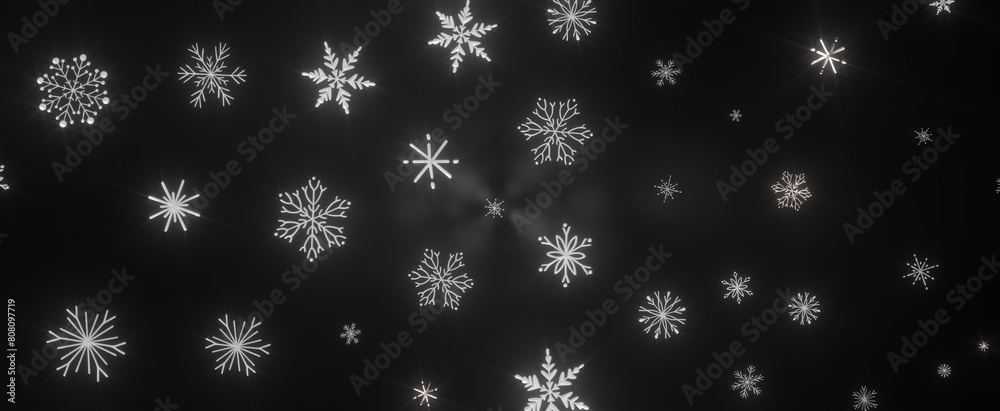 Snowflakes - Abstract Gold Star Falling Soft Focus Background, 3D rendering. Snowflakes - Abstract Gold Star Falling Soft Focus Background, 3D rendering.