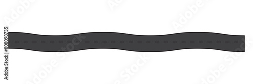 Road icon. Asphalt Road with  White Line.  Highway road icon. Winding road vector illustration.