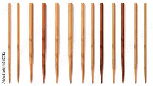 Asian wooden chopsticks pairs 3d realistic vector i photo