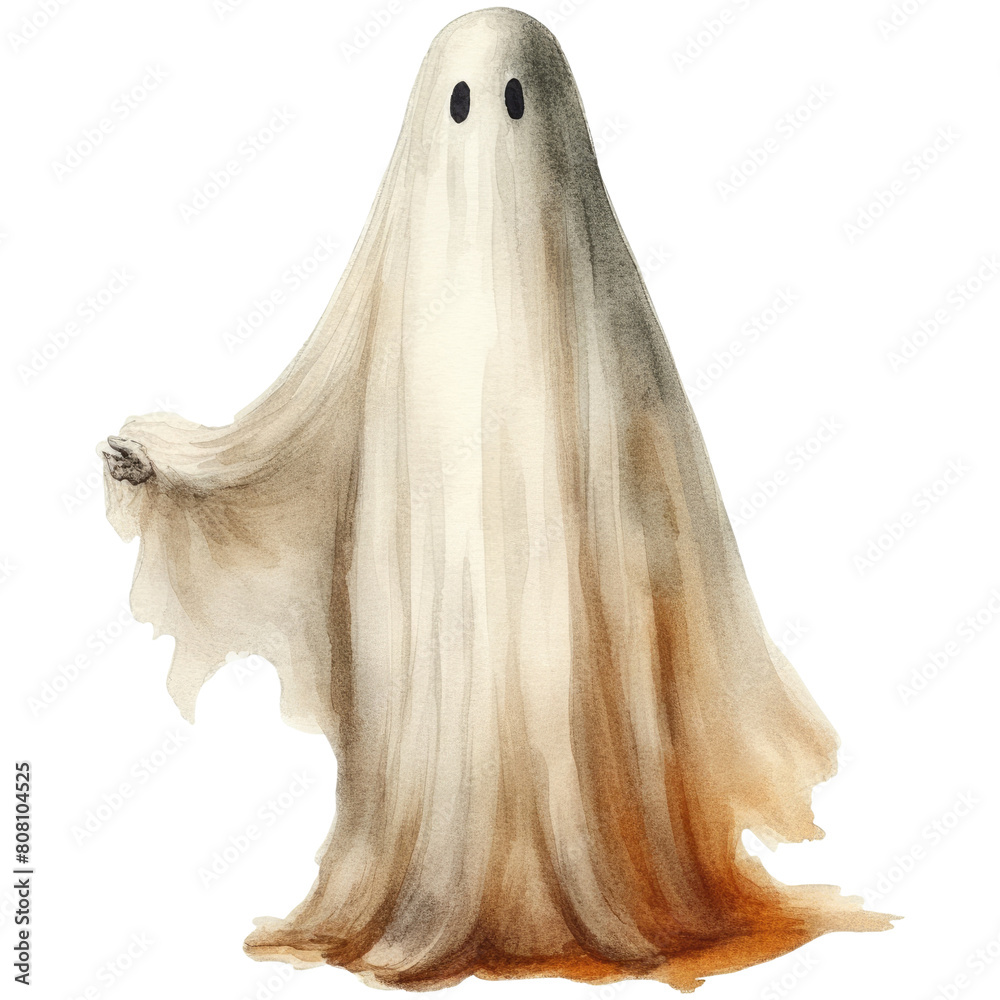 Watercolor halloween ghost, isolated on transparent background Watercolor halloween ghost, isolated on transparent background