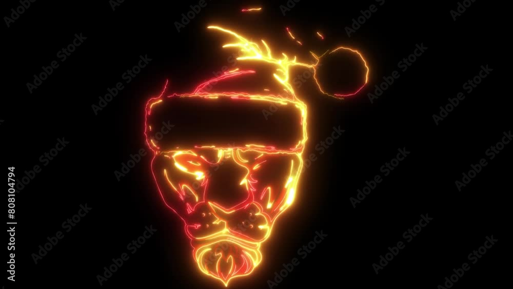 Christmas holidays lion with hat Christmas holidays lion with hat