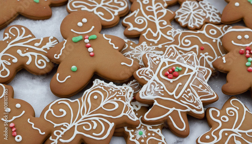 A festive gingerbread cookie display for the holiday season