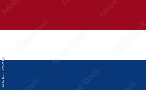 Dutch flag vector illustration. The national flag of the Netherlands. © Adam