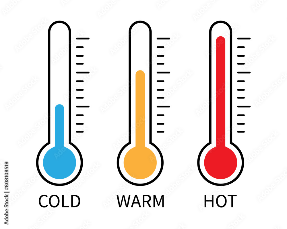 thermometer icon cold warm and hot isolated on white background. symbol scale satisfaction level. vector illustration flat design. thermometer icon cold warm and hot isolated on white background. symbol scale satisfaction level. vector illustration flat design.