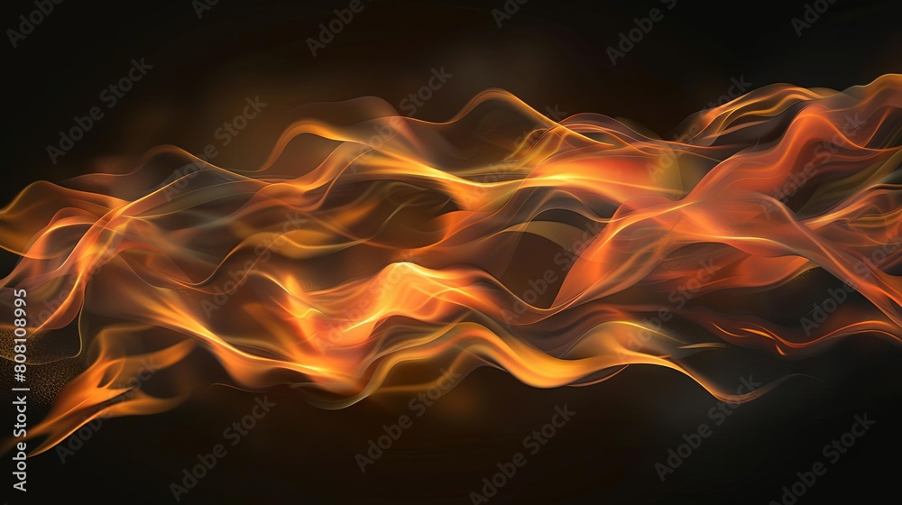 Realistic flames on dark background, ideal for themes related to energy or danger