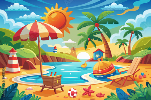 summer background with trees