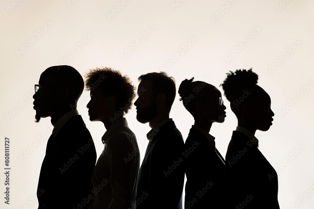 Silhouettes of business professionals, symbolizing workforce diversity