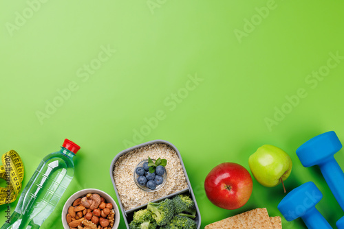 Fototapeta Naklejka Na Ścianę i Meble -  Healthy food and fitness items