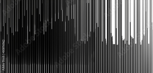 Minimalist barcode pattern captured in a classic black and white line design.