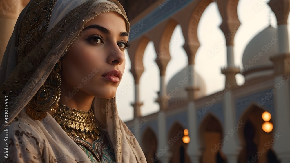 Arabian girl wearing traditional Arabian dress