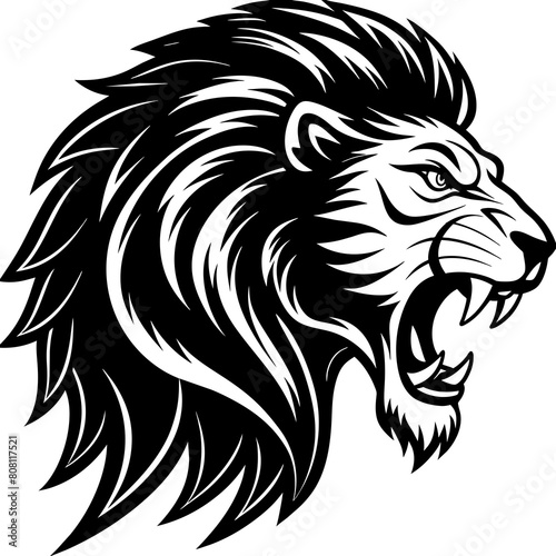 Angry lion vector illustration.