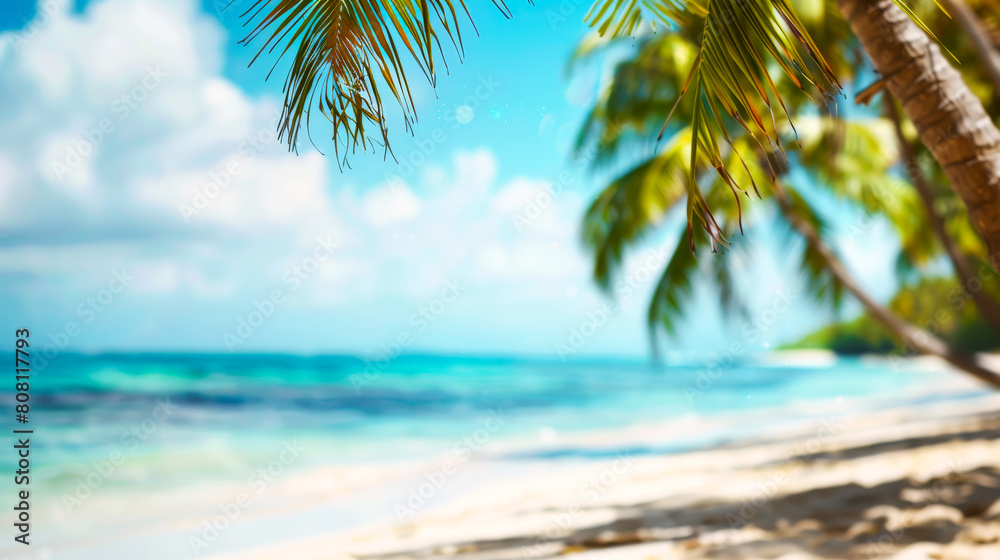 Fototapeta premium Dreamy Tropical Beach: Blurred Background 