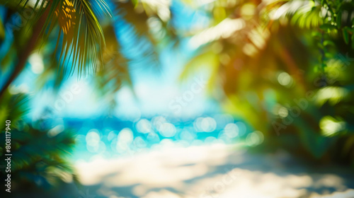 Dreamy Tropical Beach: Blurred Background 