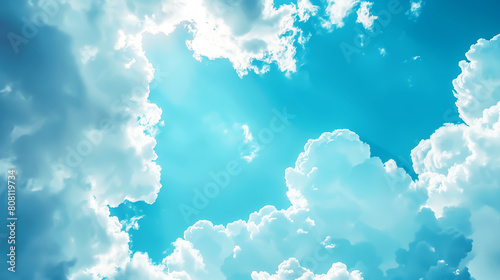 white clouds and blue sky, sunny day. 4K Wallpaper and Background for desktop, laptop, Computer, Tablet, Mobile Cell Phone, Smartphone, Cellphone