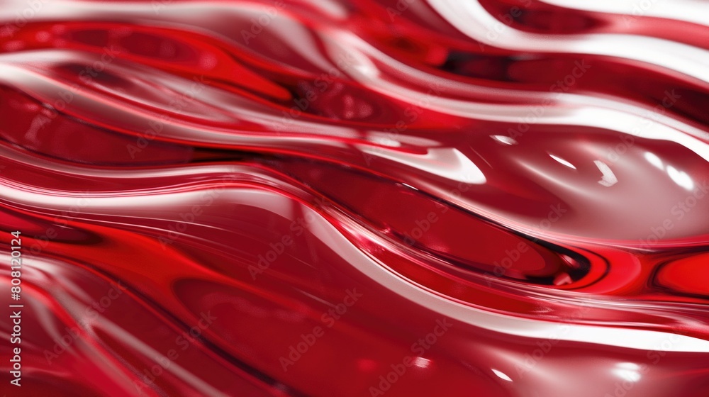 Red glossy abstract background with smooth lines and waves Generative AI Red glossy abstract background with smooth lines and waves Generative AI
