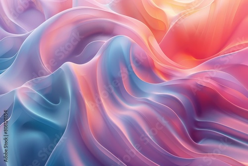 Abstract Colorful Silk Waves