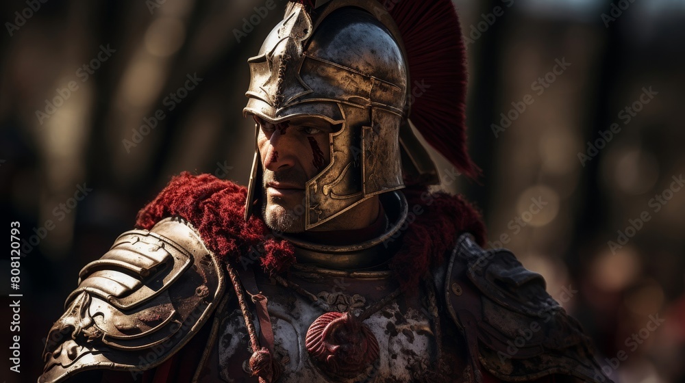Roman Legionnaire in battle lorica segmentata armor shining Roman Legionnaire in battle lorica segmentata armor shining
