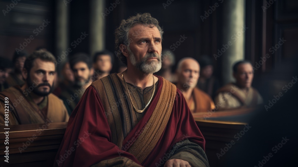 Roman Senate session with senator speaking Roman Senate session with senator speaking