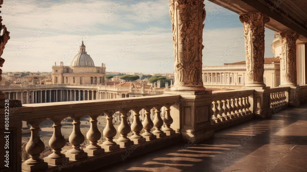 Obraz premium Balcony of the Roman Senate with city view