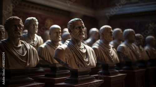 Roman Senate chamber with busts photo