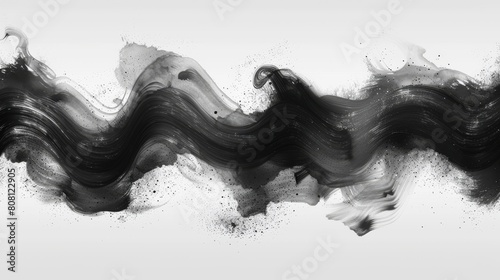 An isolated set of modern curved wavy lines brush strokes for design purposes