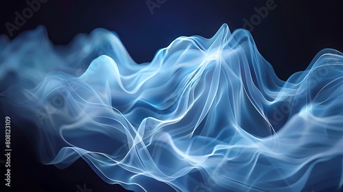 Sound waves from AirPods cascade like a waterfall, creating a mesmerizing blur of auditory sensation photo