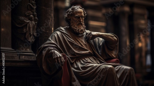 Iconic philosopher statue in Roman Senate