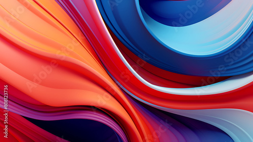 Make an abstract background with dynamic  3D shapes.