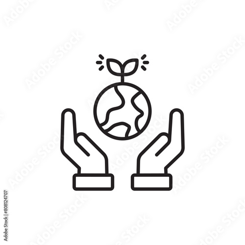 Go Green icon design with white background stock illustration