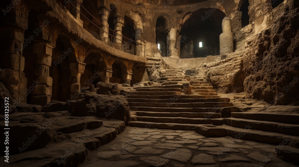 Roman amphitheater underground chambers gladiators' training beasts