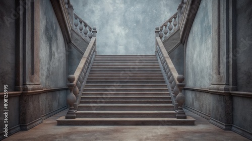 Two way baroque stairs mockup with copy space