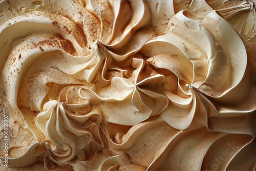 Warm cinnamon and buttercream textured background, evoking comfort and sweetness.
