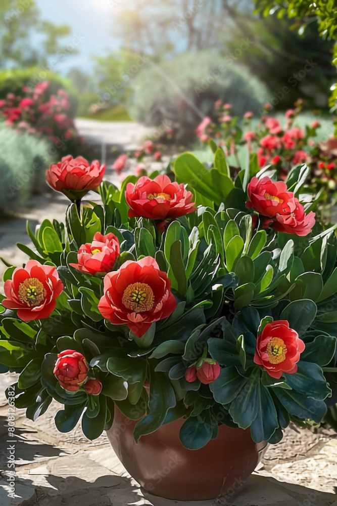 red tulips in a garden