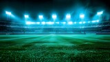 Illuminated outdoor stadium baseball field with shallow depth of field. Concept Outdoor Photography, Stadium Lighting, Baseball Field, Shallow Depth of Field, Night Photography