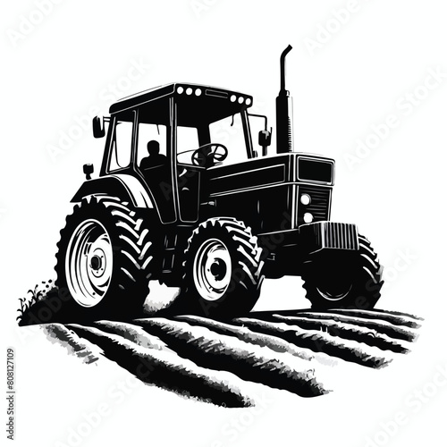farmer tractor Art vector design  