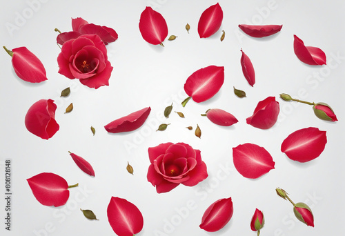 Fall in Love with the Romantic Rose Petals on a Clear Background for your Design Needs photo