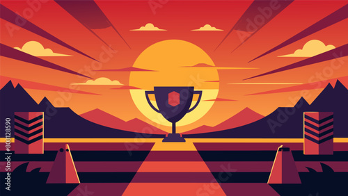 As the sun sets on the last day of the championships the final match proves to be the most intense and exciting of them all.. Vector illustration