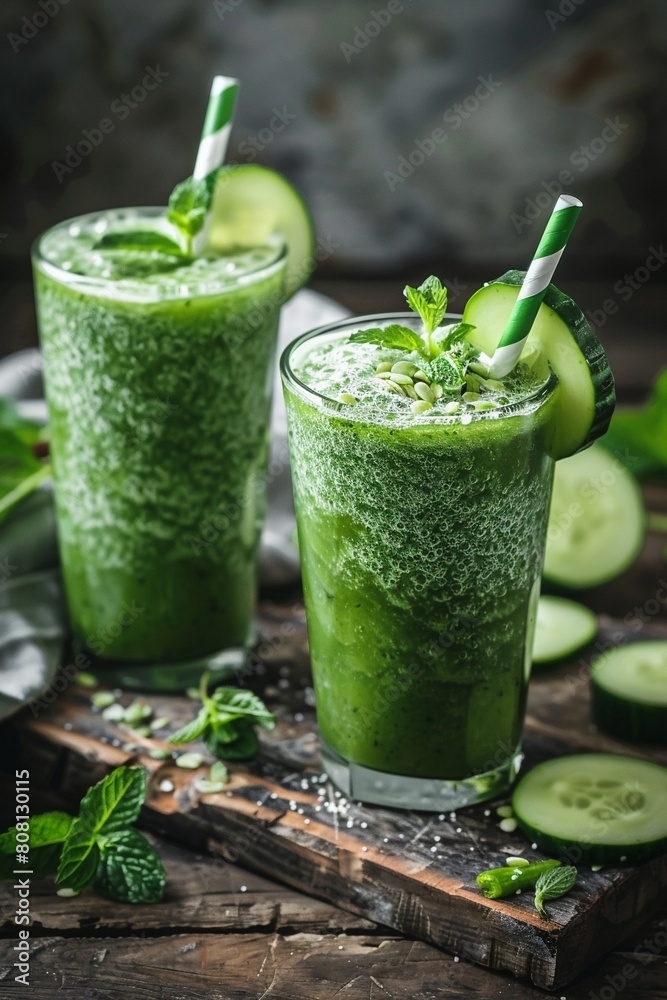 Cucumber mint smoothie healthy green drink Cucumber mint smoothie healthy green drink
