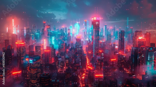 The city of the future is a place of gleaming skyscrapers, flying cars, and neon lights. It is a place where anything is possible, and where dreams come true. photo