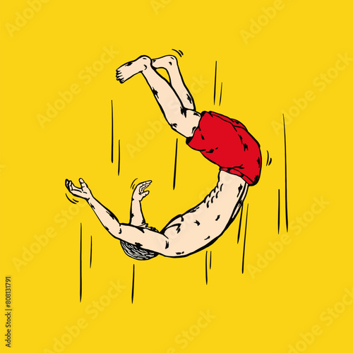 Illustration of people falling down