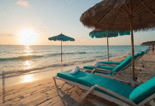 chairs and umbrella on the beach