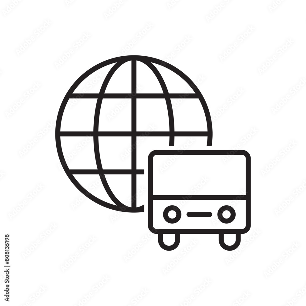 Global Bus Service Icon Sign Symbol Global Bus Service Icon Sign Symbol