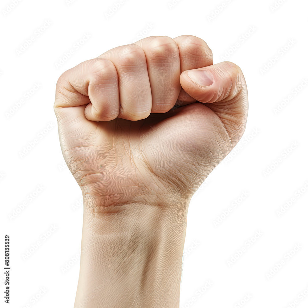 Holding fist up on transparent background, png Holding fist up on transparent background, png