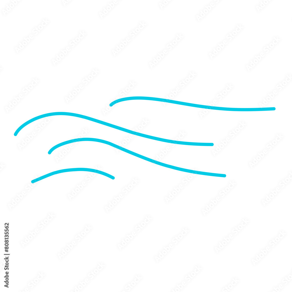 Hand drawn line vector with simple doodle wave Hand drawn line vector with simple doodle wave