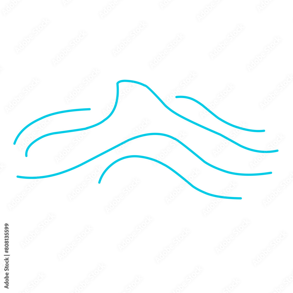 Hand drawn line vector with simple doodle wave Hand drawn line vector with simple doodle wave