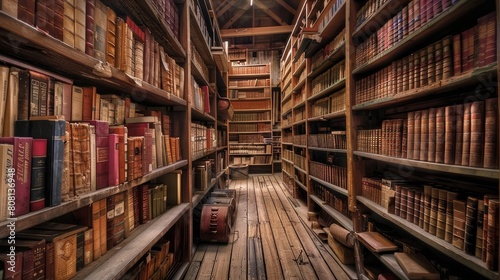 The creaking of leather saddles can almost be heard a the rows of shelves filled with Western literature photo