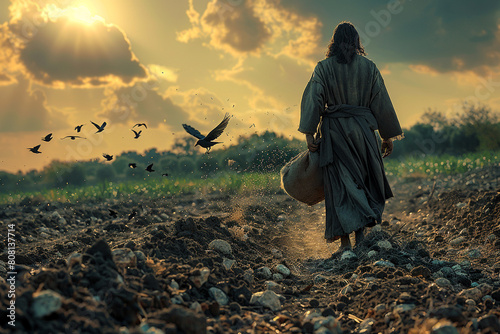  The sower went out to sow. The photo can be used to illustrate the gospel parables.