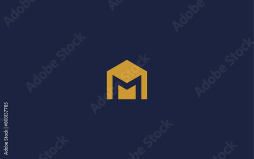 letter m with house logo icon design vector design template inspiration