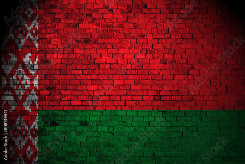 belarus flag on brick wall