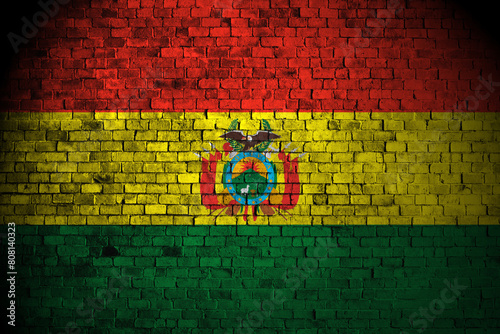 bolivia flag on brick wall